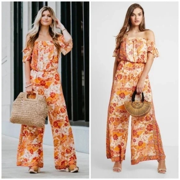 Free People NWOT Carmen Off Shoulder Jumpsuit - Picture 7 of 7